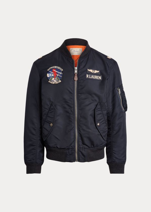Chaqueta Bomber Polo Ralph Lauren Hombre Azul Marino / Naranjas - Twill - NUHLA9321